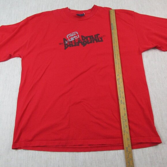 Billabong Shirt Mens 2XL Red Long Sleeve Spellout Logo Crew Neck Pullover Tee - Picture 10 of 11